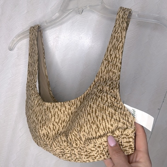 🆕 AERIE Jacquard Scrunchie Scoop Bikini Top SIZE MEDIUM - Picture 6 of 7